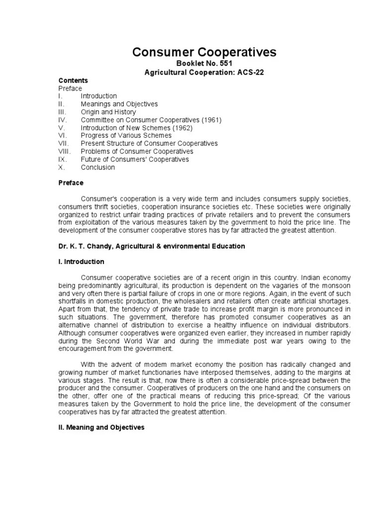 Consumer Cooperatives PDF Cooperative Employment