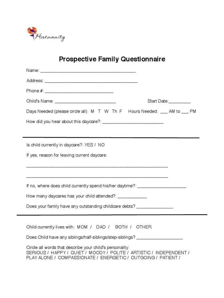 Prospective Questionnaire