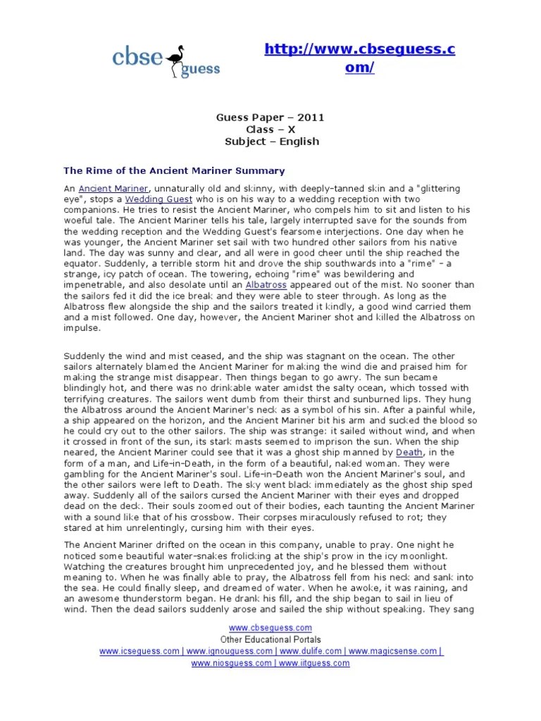 rime of the ancient mariner Poetry Religion And Belief