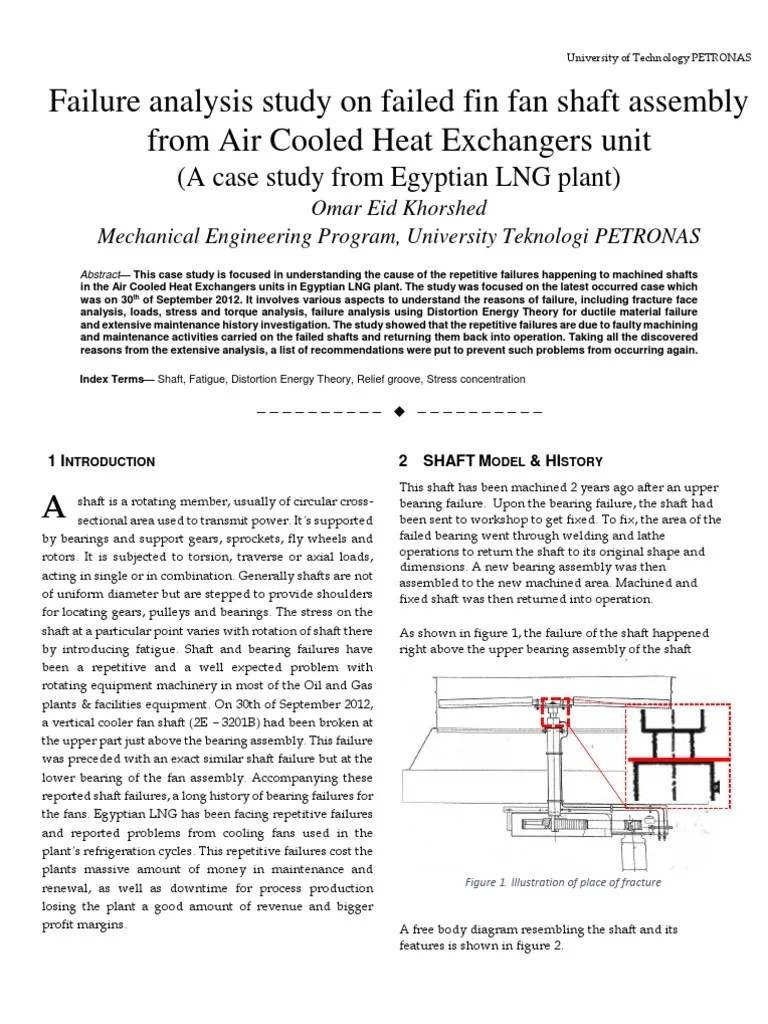 Shaft failure analysis Fracture Bearing (Mechanical)