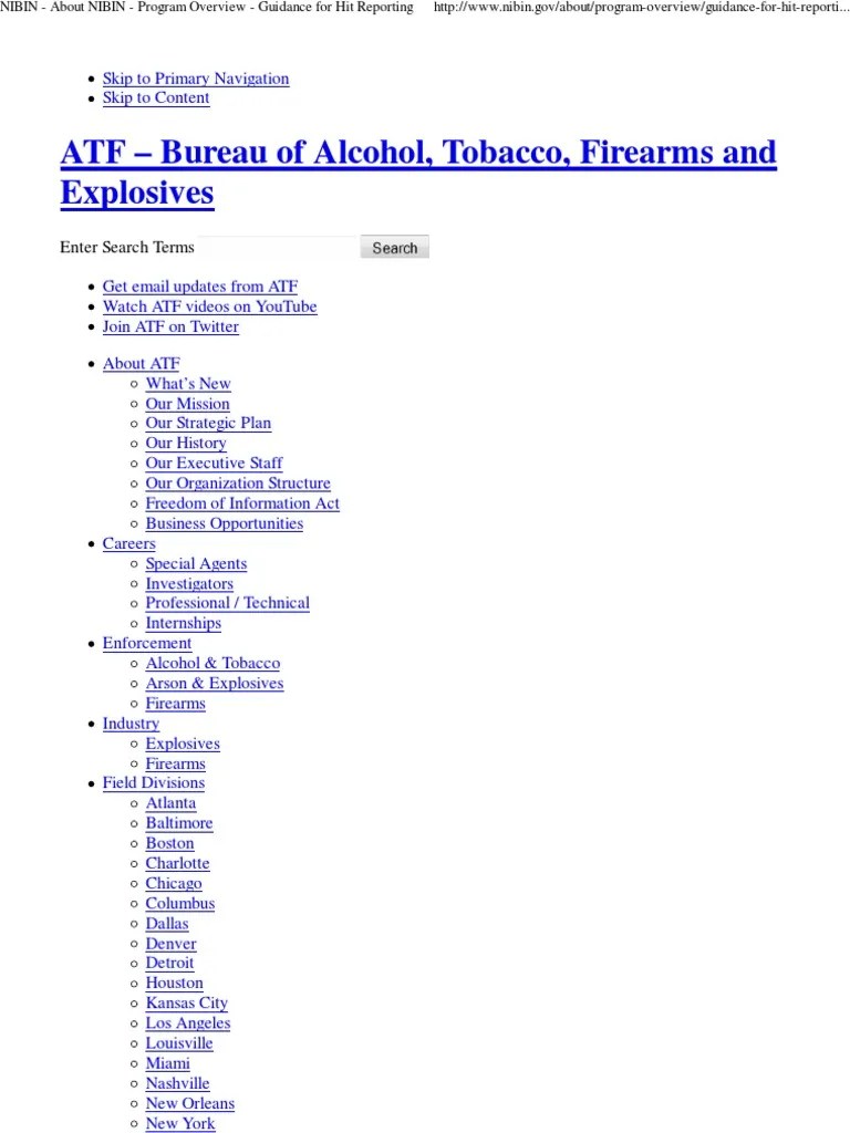 NIBIN About NIBIN Program Overview Guidance for Hit Reporting