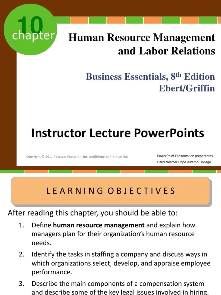 Chapter 10 Human Resources Management and Labor Relations