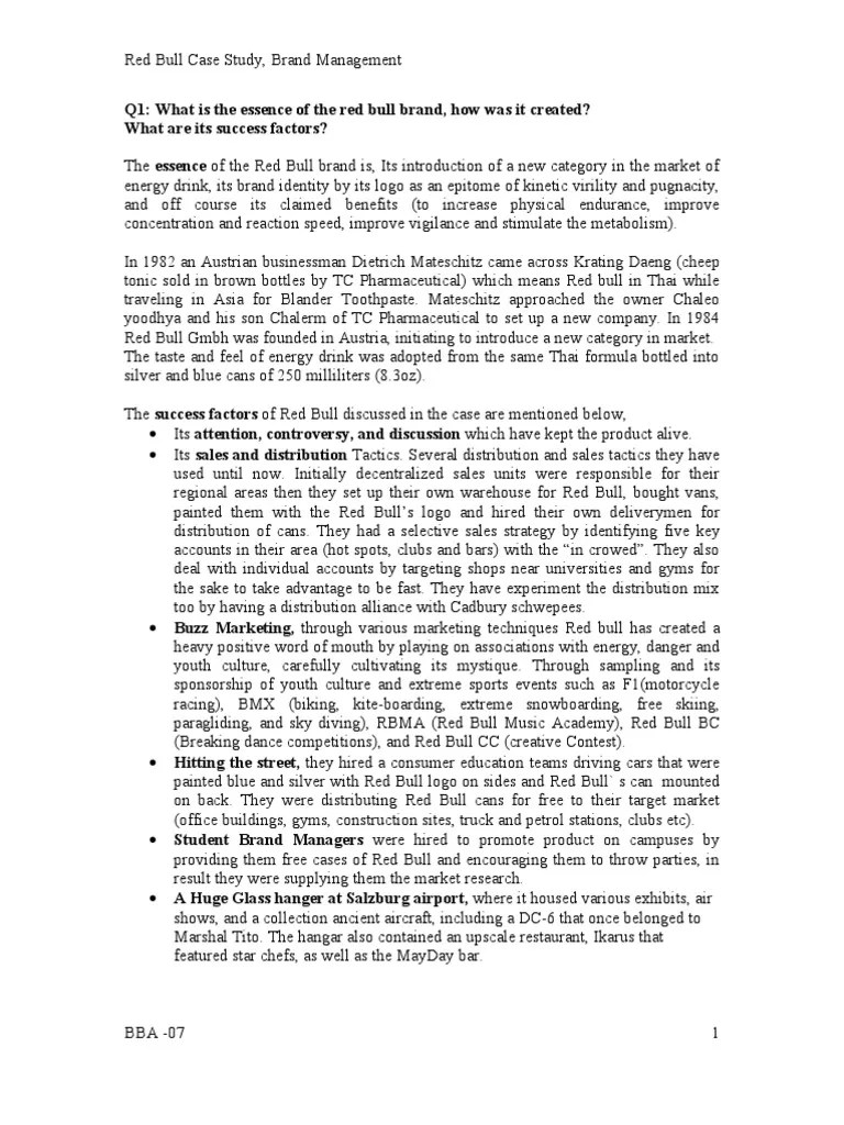 Red Bull Case Study Solution PDF Brand Marketing