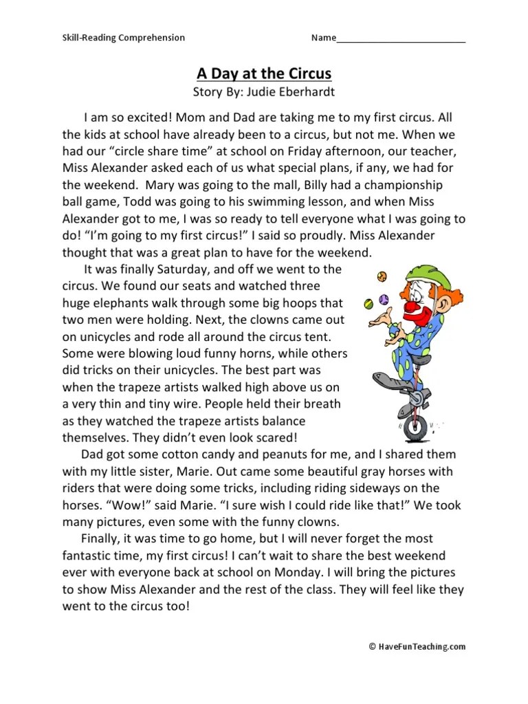 Reading Comprehension 3Rd Grade Free Worksheet Background Small