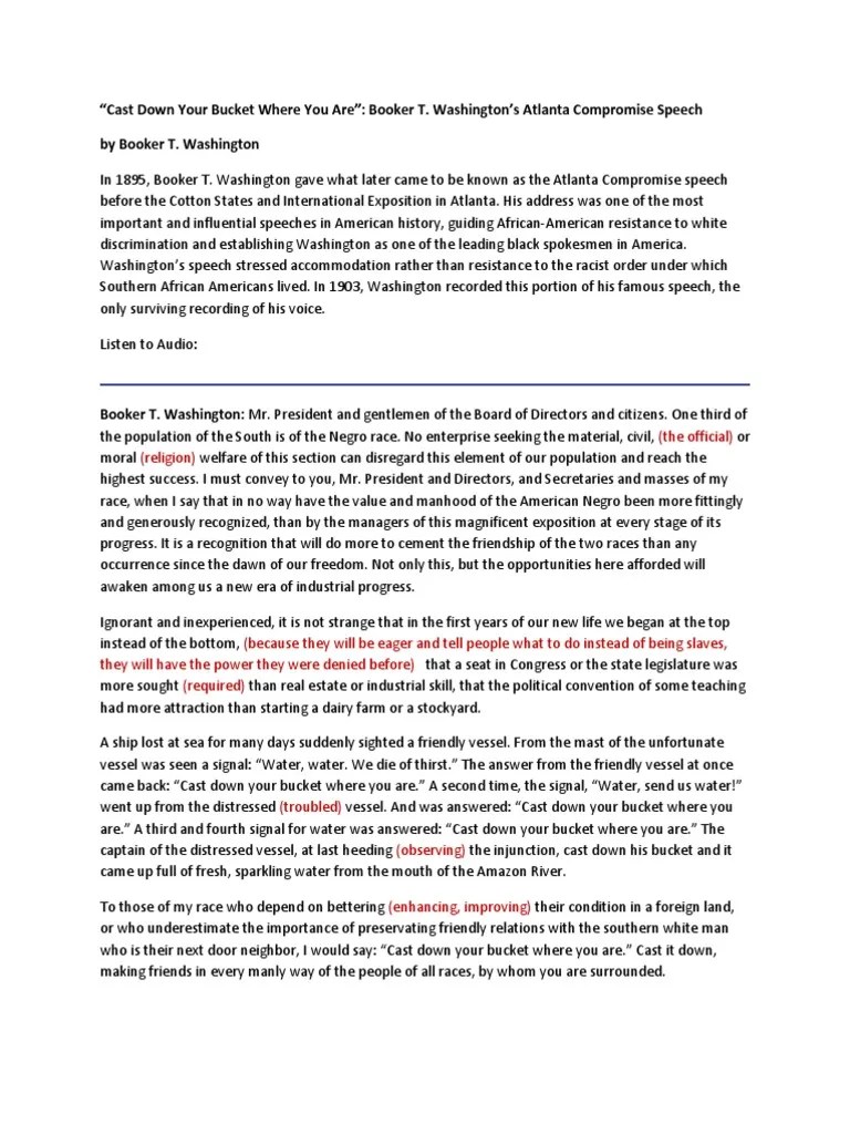 Cast down your bucket where you are Racism Ethnicity, Race & Gender