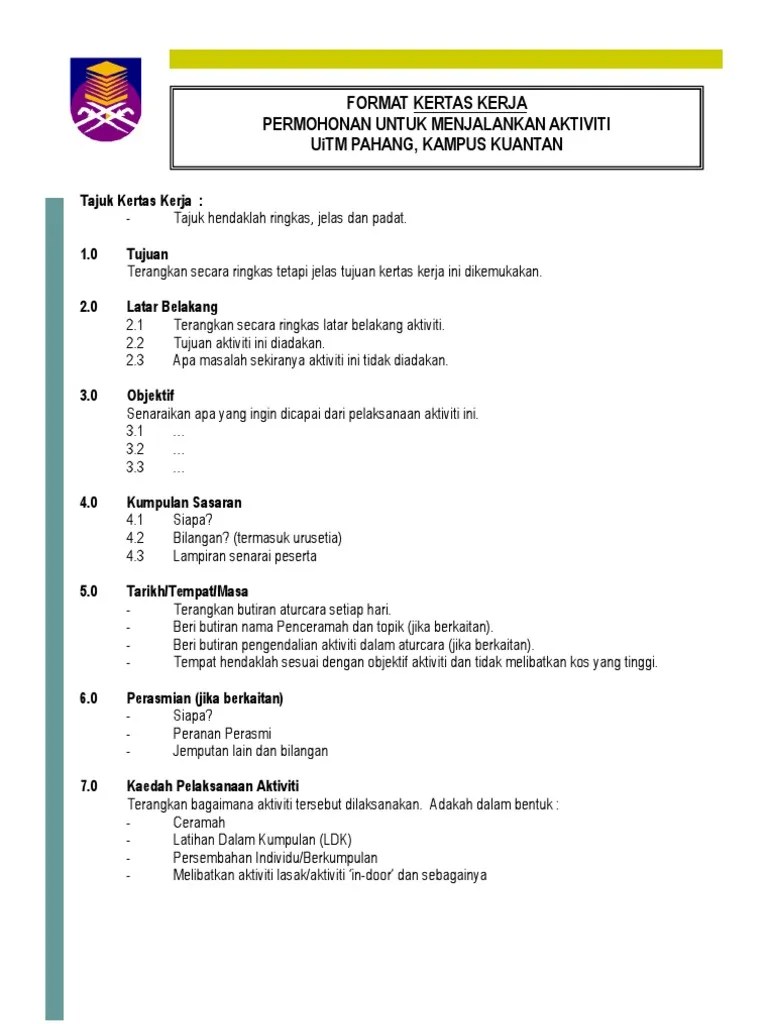 Format Kertas Kerja Projek Kertas Kerja Projek Inovasi Sekolah Rendah
