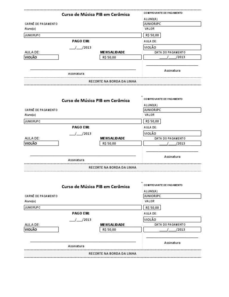Modelo De Carnê De Pagamento 2 Economias Mercados Financeiros Mobile