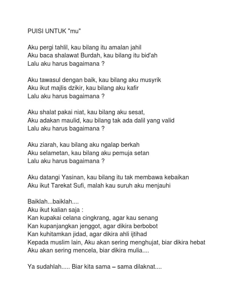 Puisi Untuk Teroris | PDF