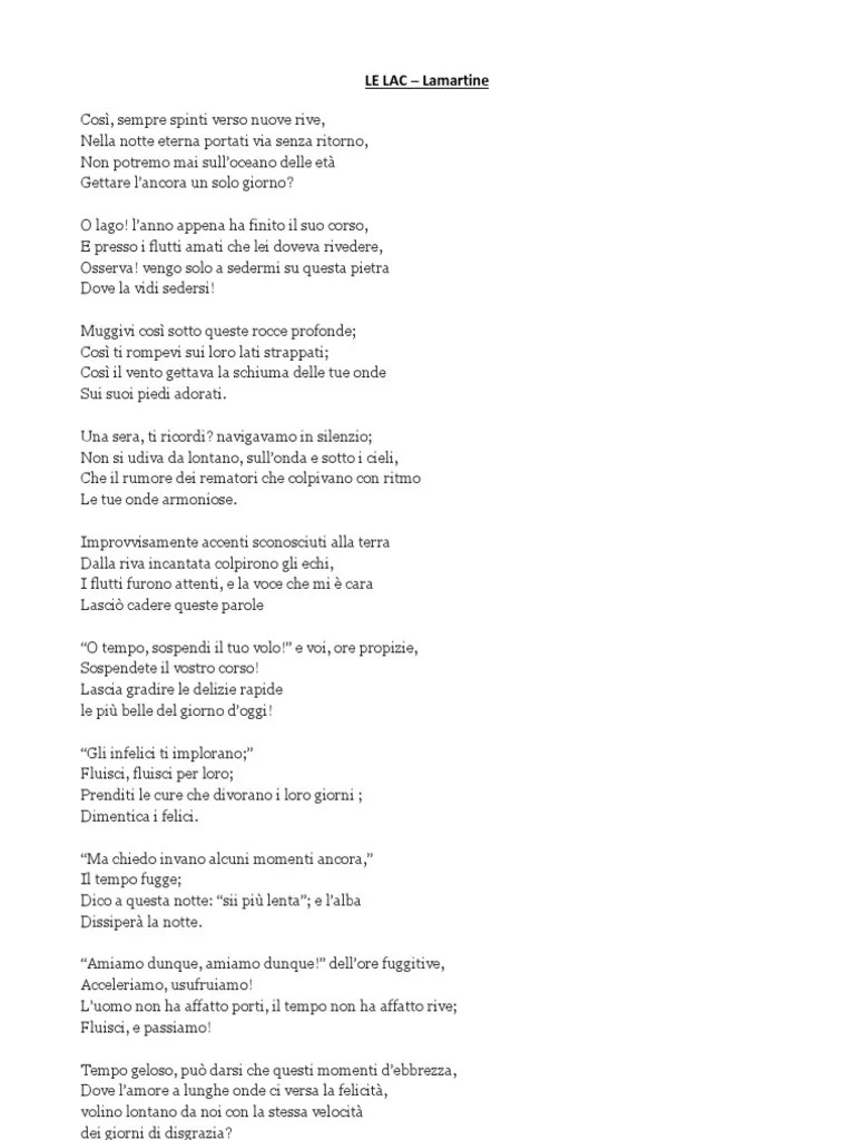 LE LAC Lamartine (Traduzione)