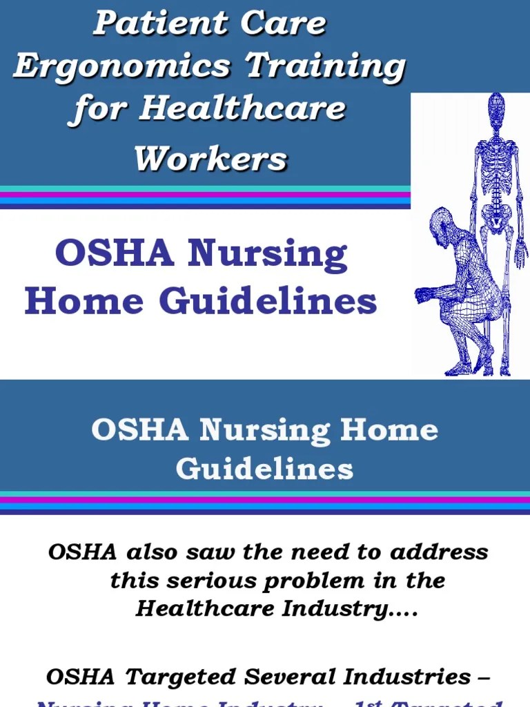 OSHA Ergonomic Guidelines for Nursing Homes Training