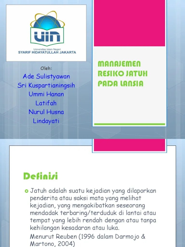 Manajemen Resiko Jatuh Pada Lansia