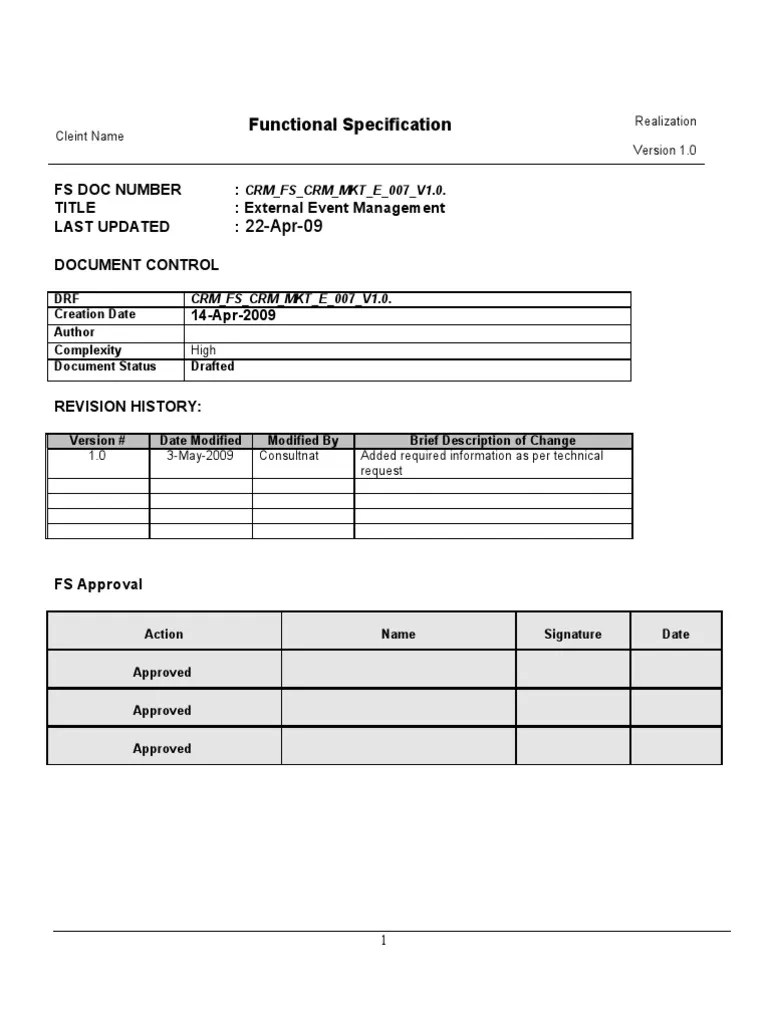 Functional Specification PDF Specification (Technical Standard