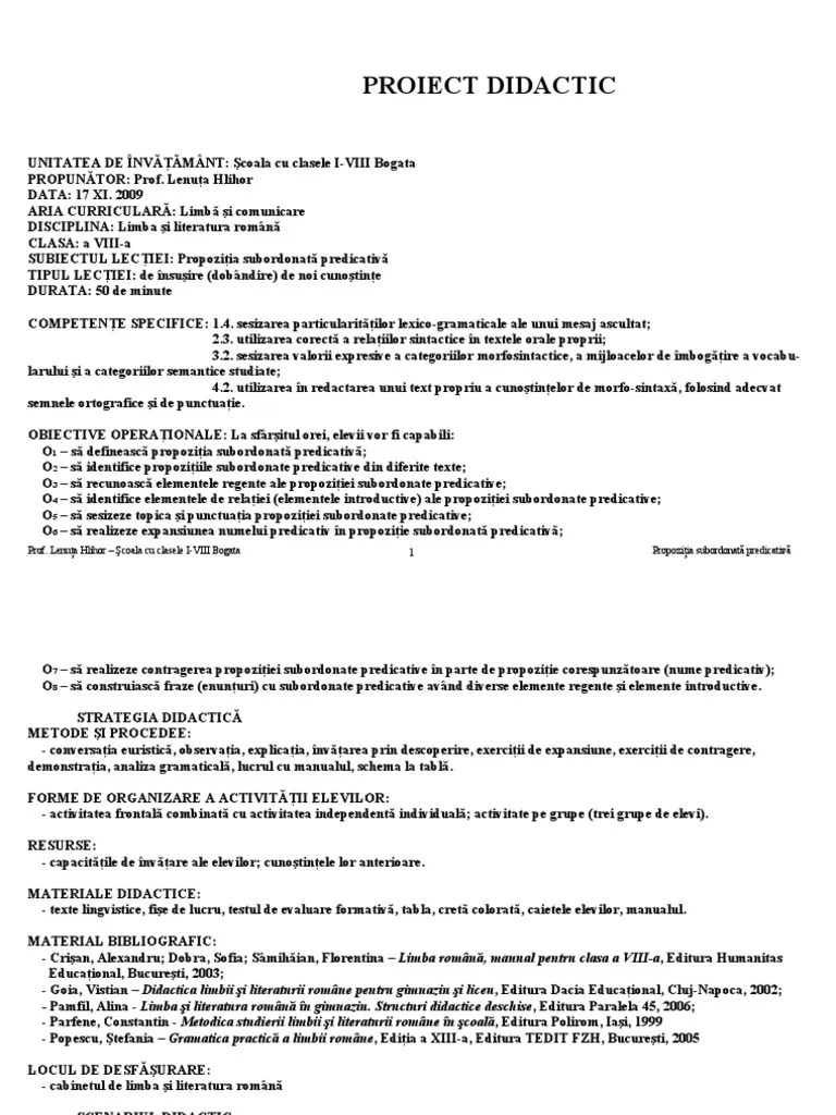 ◊ sintaxă poetică = totalitatea procedeelor stilistice ale limbii literare care ţin de topica propoziţiei şi a frazei. Subiectiva Si Predicativa