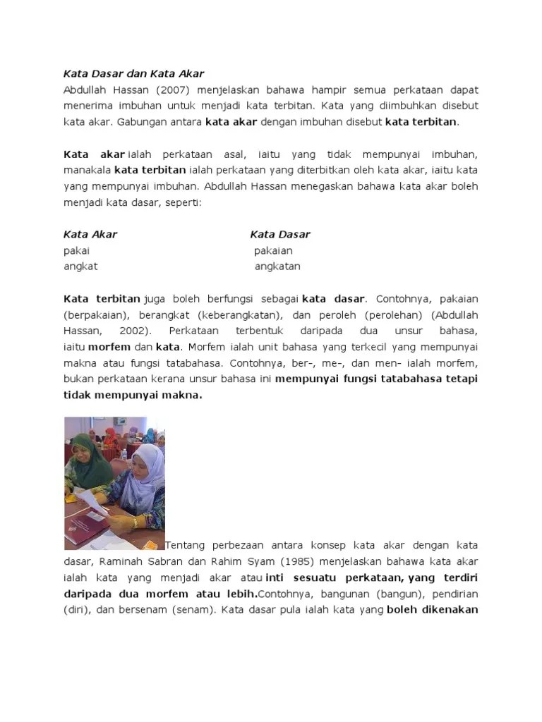 Kata Dasar Dan Kata Akar