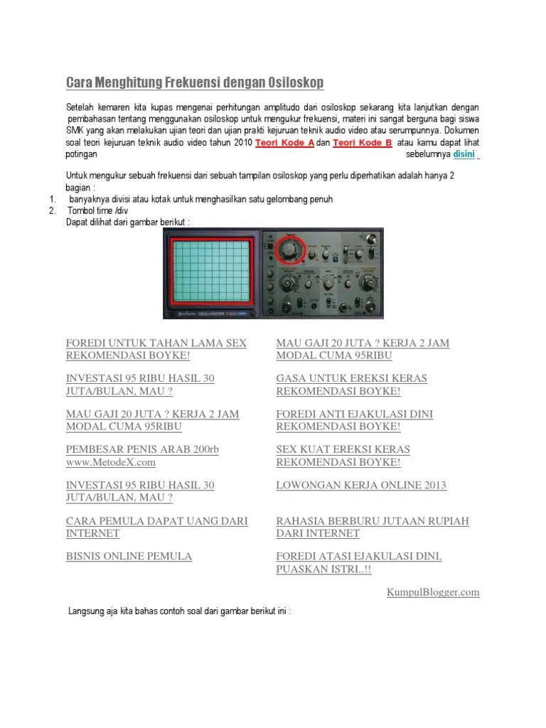 Cara Menghitung Frekuensi Dengan Osiloskop