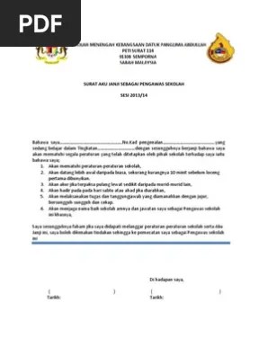 Contoh surat aduan celcom contoh surat. Surat Akur Janji Pelajar