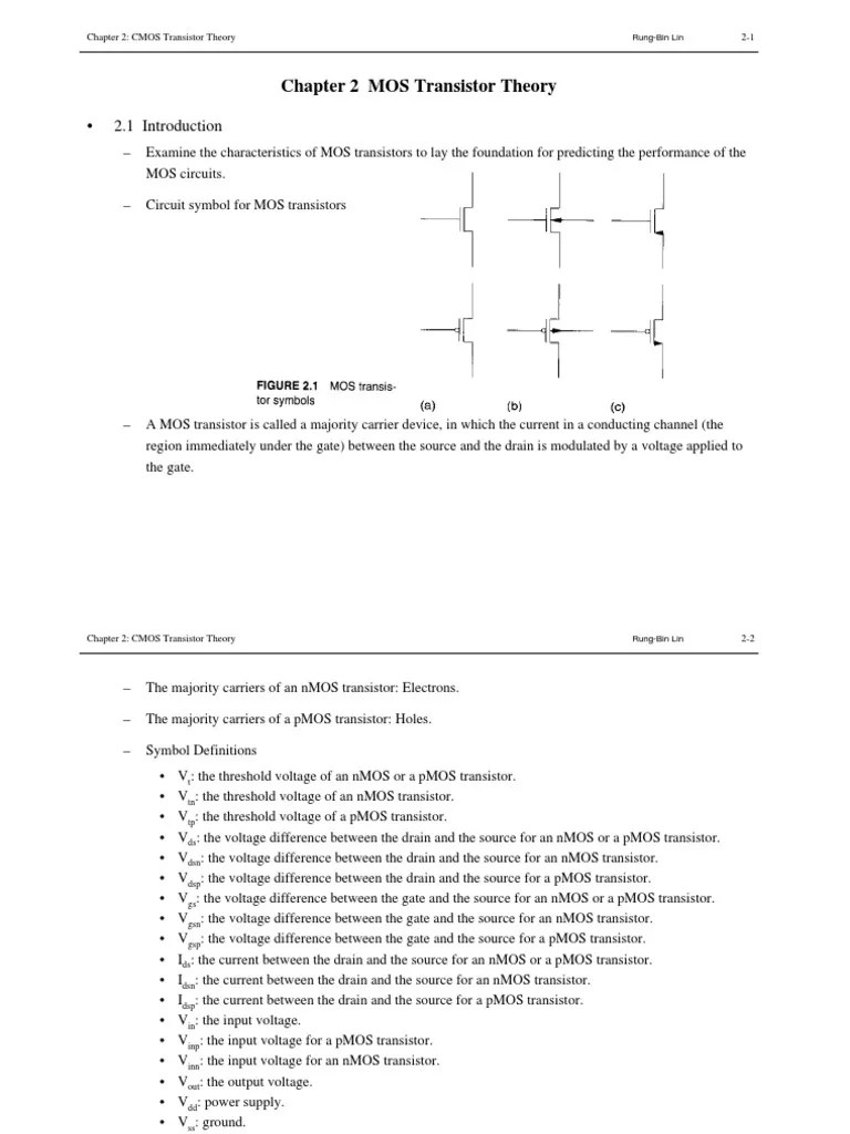 MOS Device Equations Field Effect Transistor Mosfet Free 30day