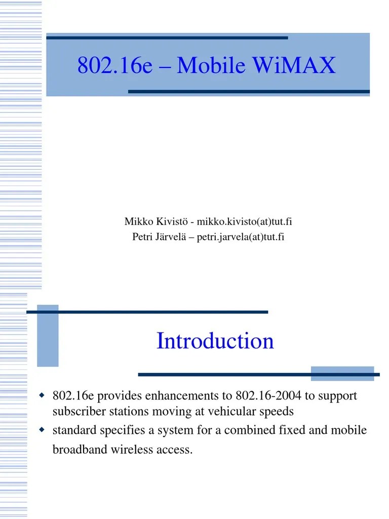 wimax Wi Max Physical Layer Protocols
