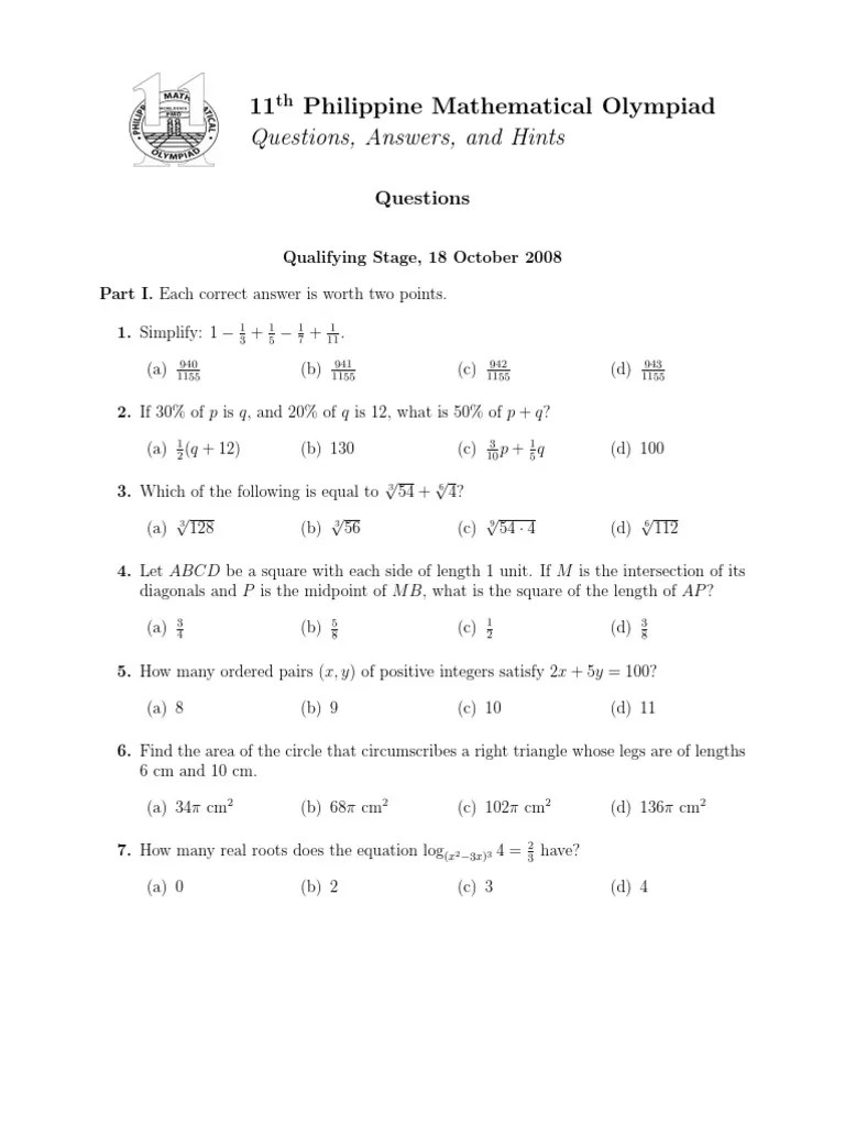 Philippine Mathematical Olympiad Triangle Area