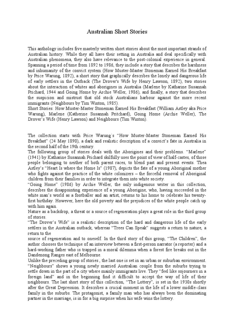 Australian Short Stories Indigenous Australians Racism