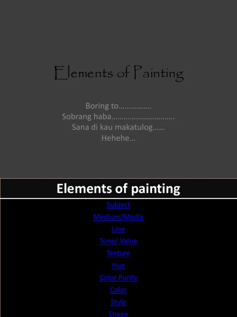 Elements of Painting PDF Oil Painting Visual Arts