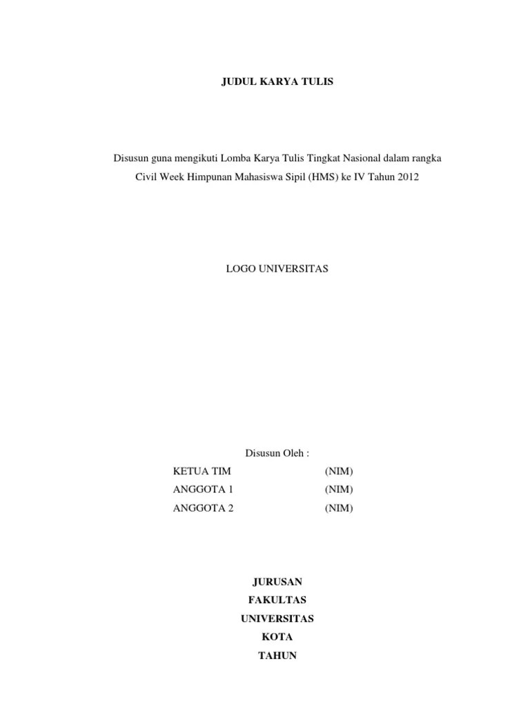 Cover Dan Lembar Pengesahan Lkti | PDF