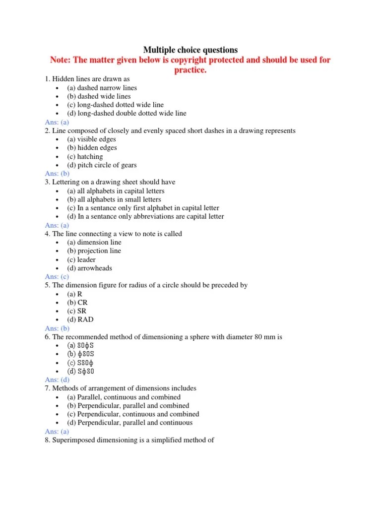 Multiple Choice Questions & Objective Questions PDF Circle Ellipse