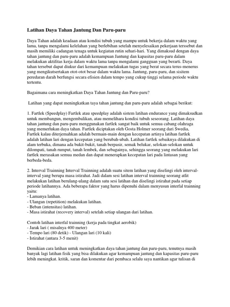 Daya Tahan Jantung Terdiri Dari