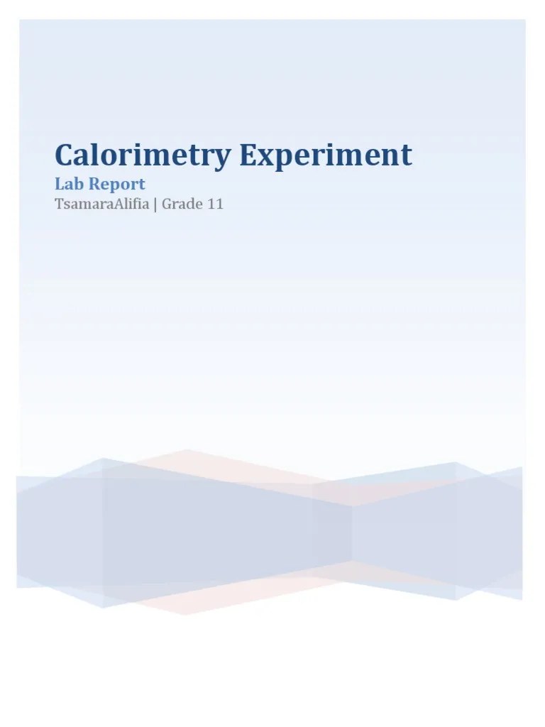 Calorimetry Experiment Lab Report Sodium Hydroxide Hydrochloric Acid