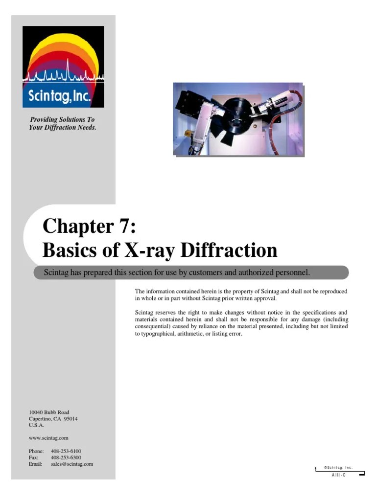 Basics of XRay Diffraction PDF X Ray Crystallography Crystallite