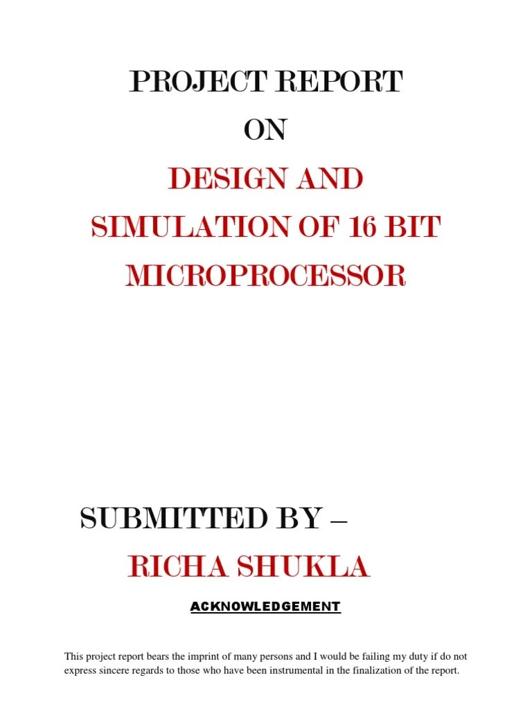 Project Report VHDL PDF Microprocessor Vhdl
