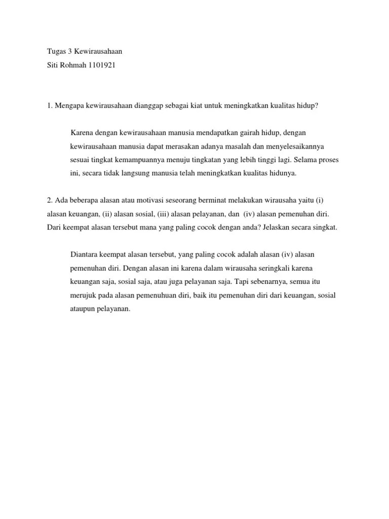 Tugas 3 Kewirausahaan | PDF
