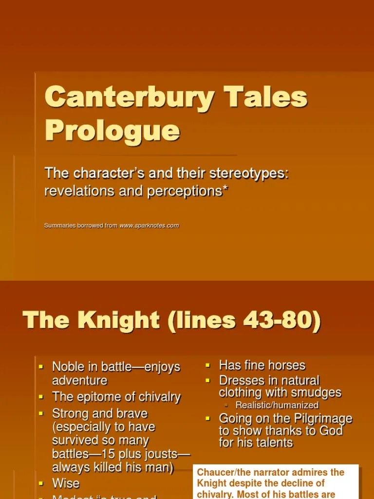 Canterbury Tales Character Analysis The Canterbury Tales Knight
