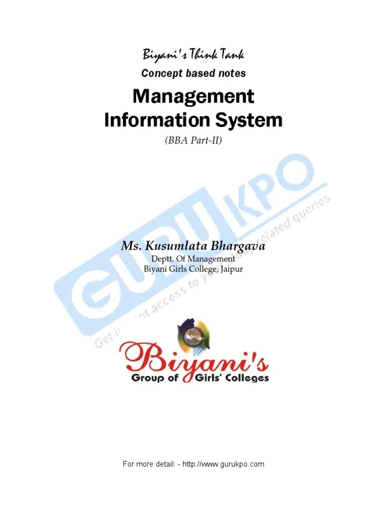 Mis Mba Full Note PDF Software Prototyping Management Information