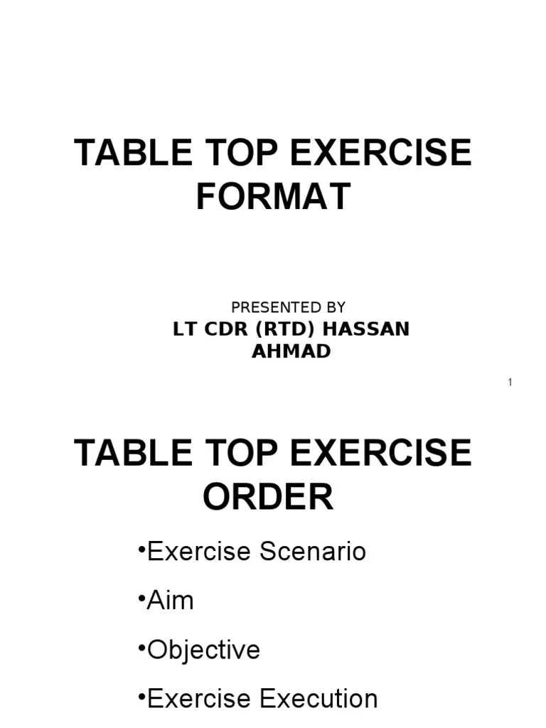 Table Top Exercise Format Ships Port