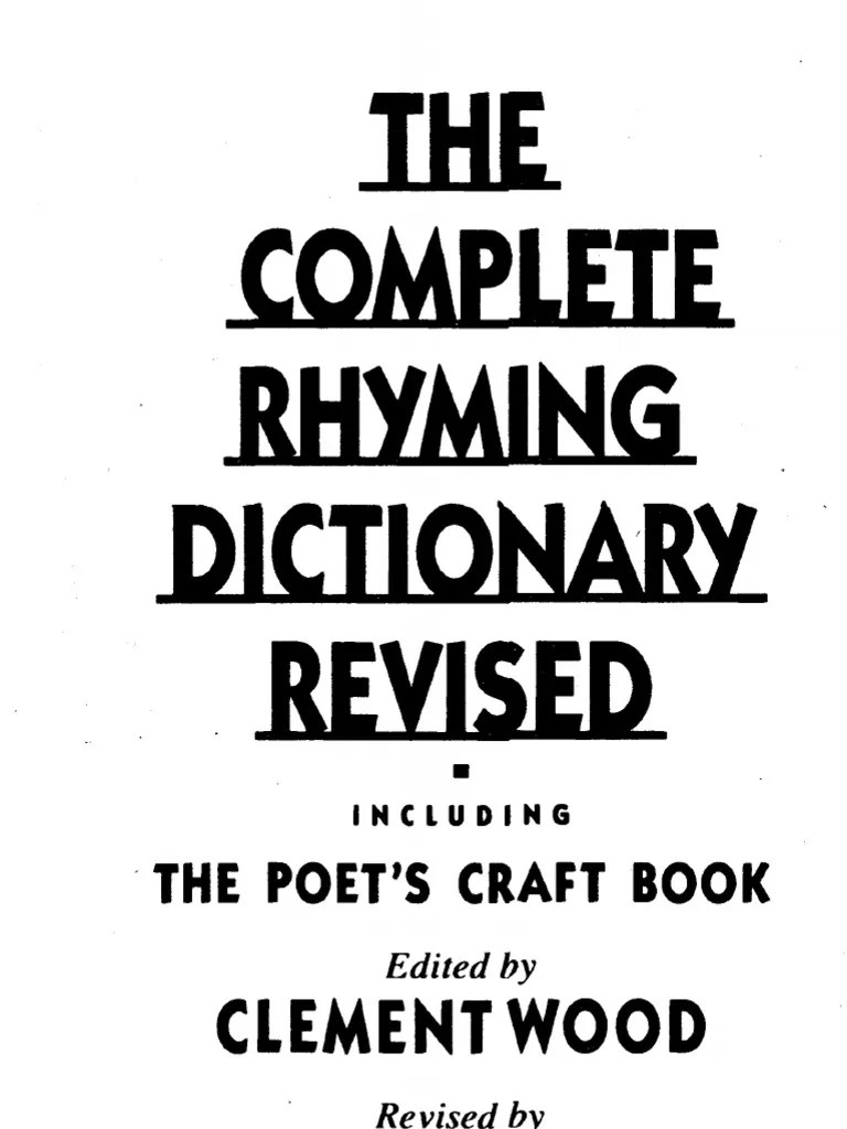The Complete Rhyming Dictionary Metre (Poetry) Poetry