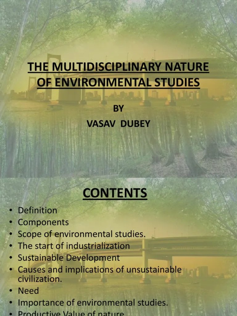 The Multidisciplinary Nature of Environmental Studies PDF
