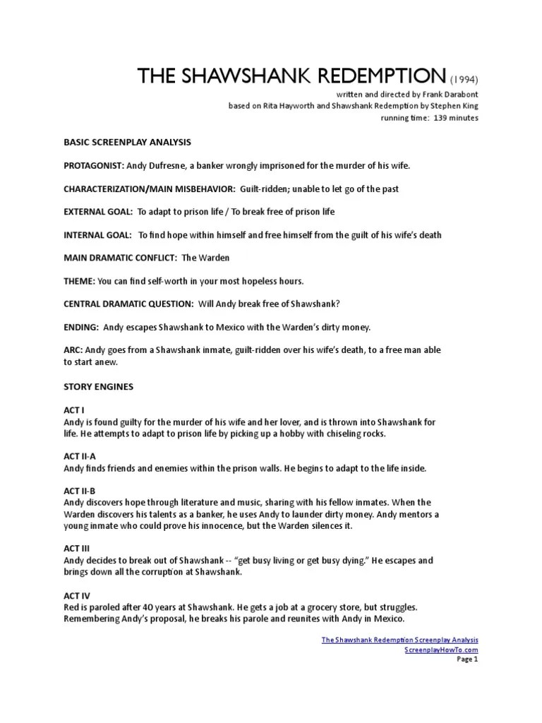 Rhetorical Analysis of The Shawshank Redemption Film