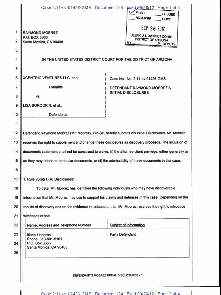 124 Raymond's Rule 26 Disclosures