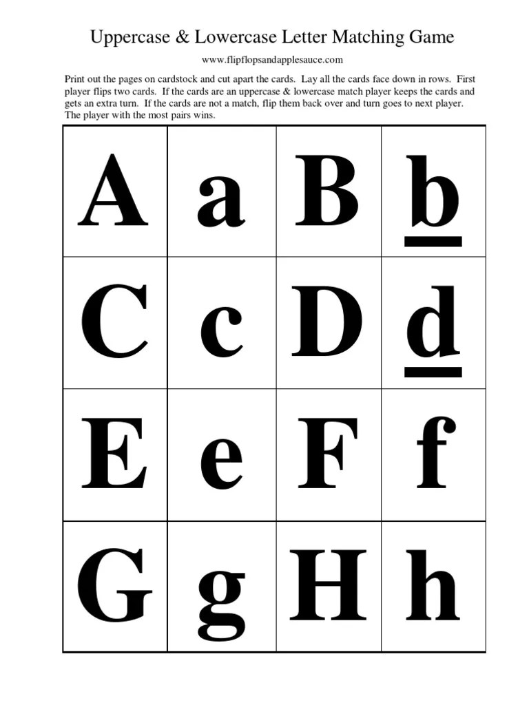 ABC Uppercase Lowercase Matching Game | PDF