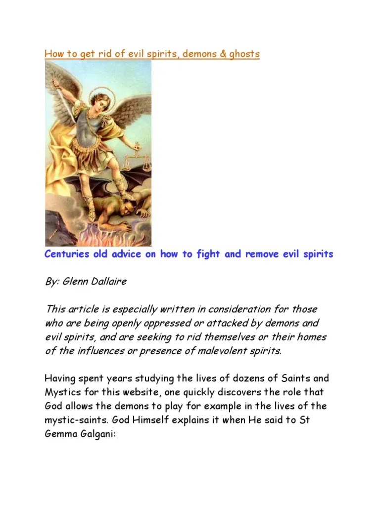 How To Get Rid of Evil Spirits Eucharist Demons