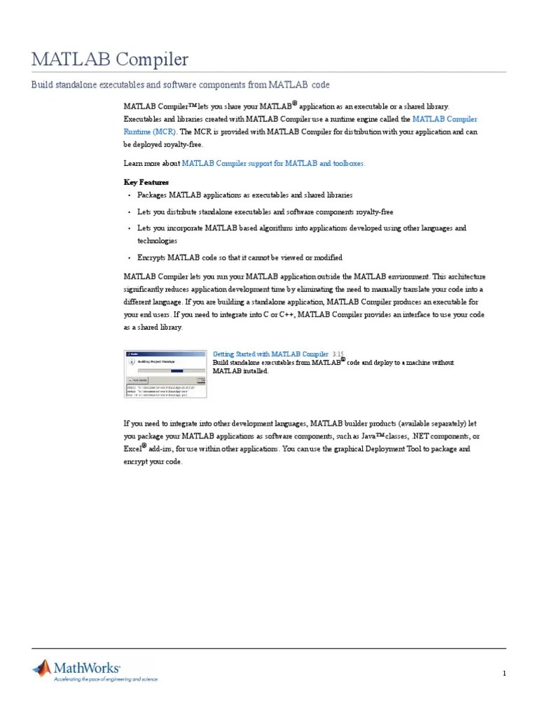 Matlab Compiler Matlab Library