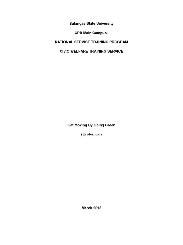 NSTP Narrative Report Community Waste