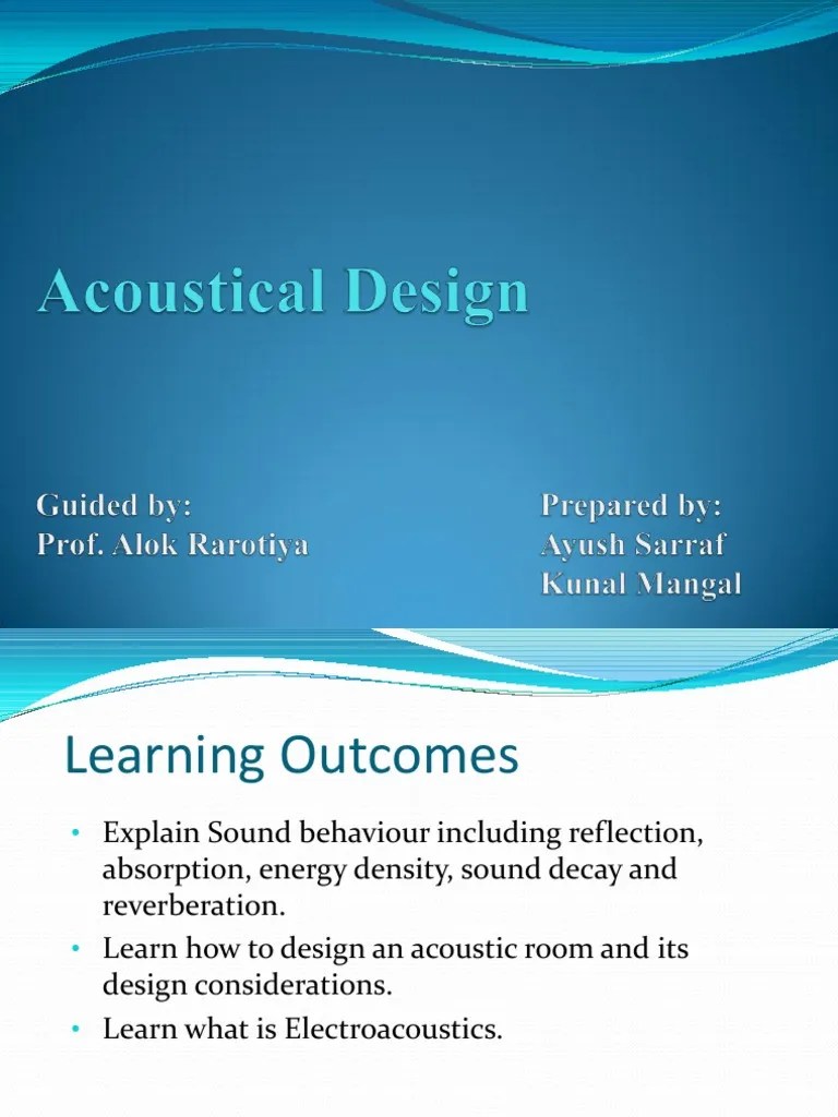 Acoustic Design Ppt Loudspeaker Sound