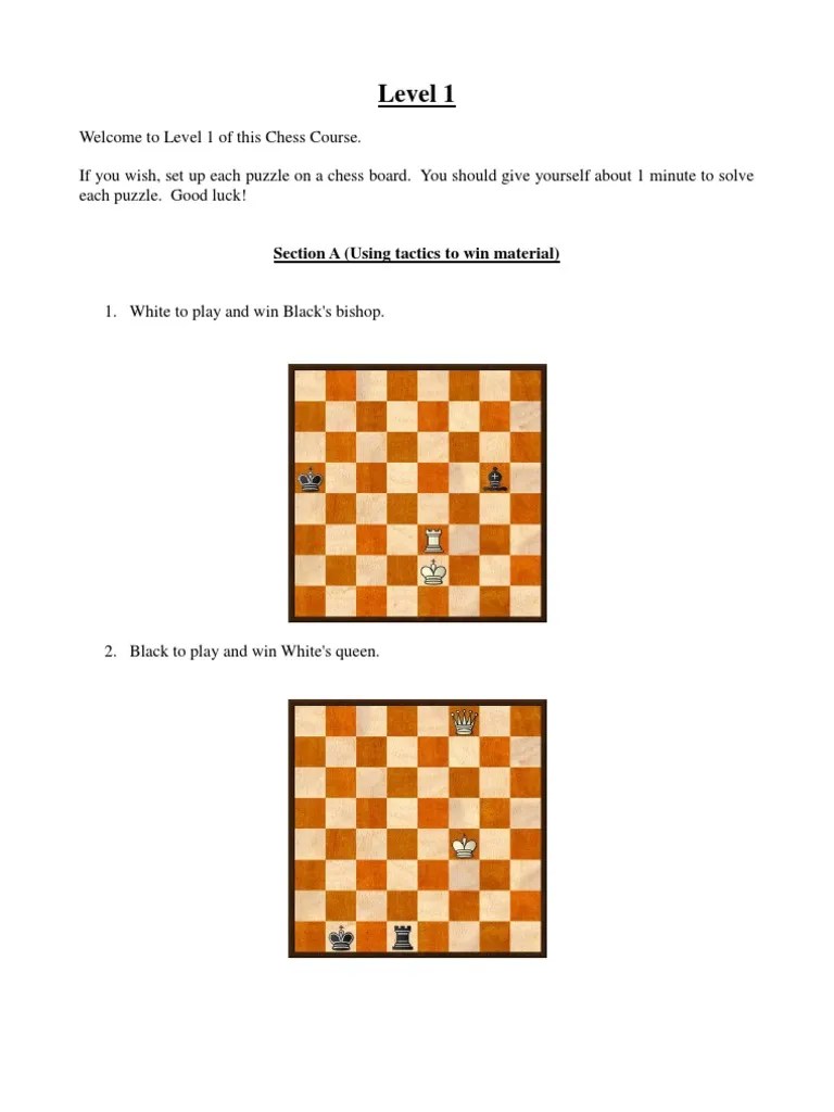 Chess Test Level 1 (Section a Winning Material)