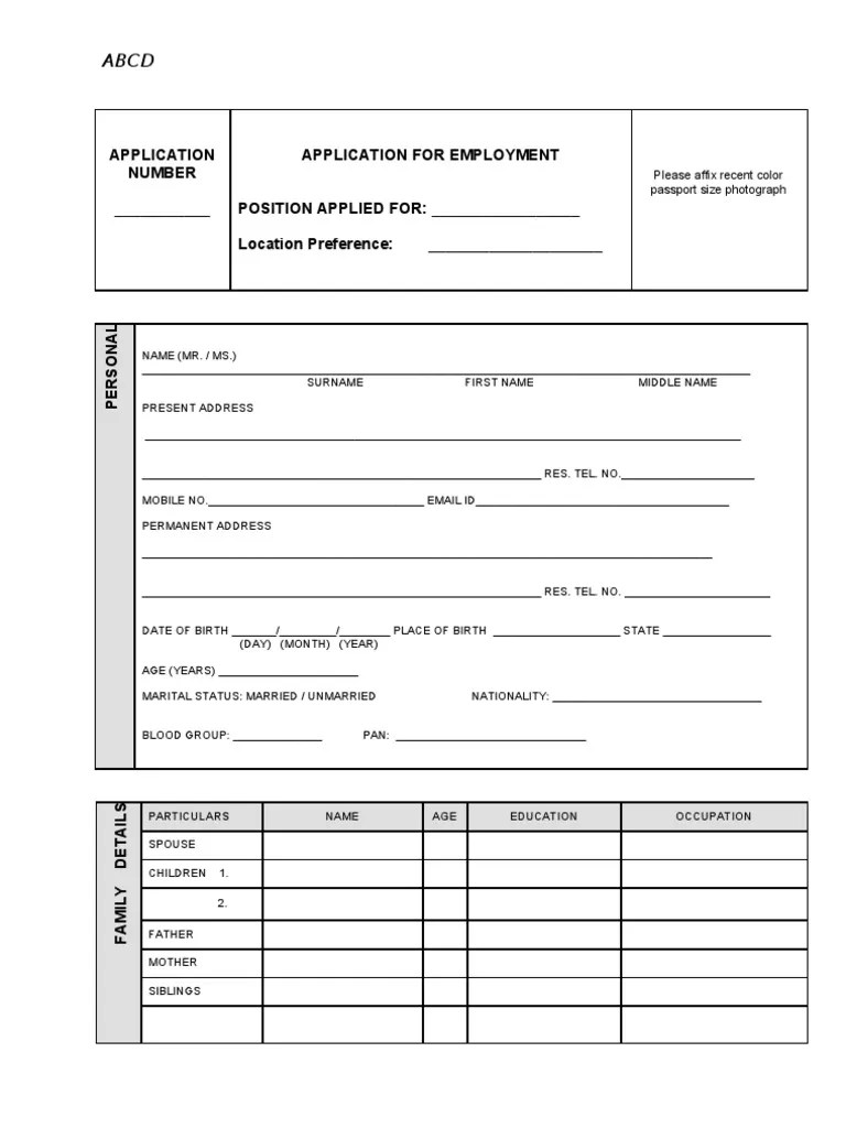 Candidate Application Form KPMG Employment