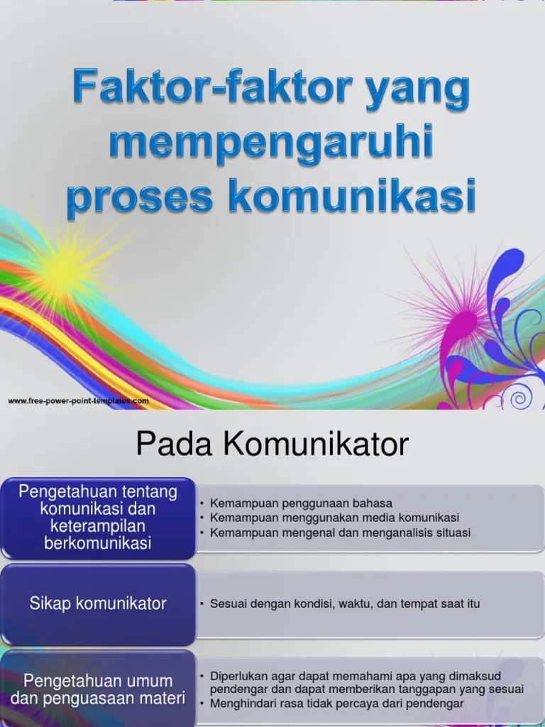Faktor-Faktor Yang Mempengaruhi Proses Komunikasi | PDF