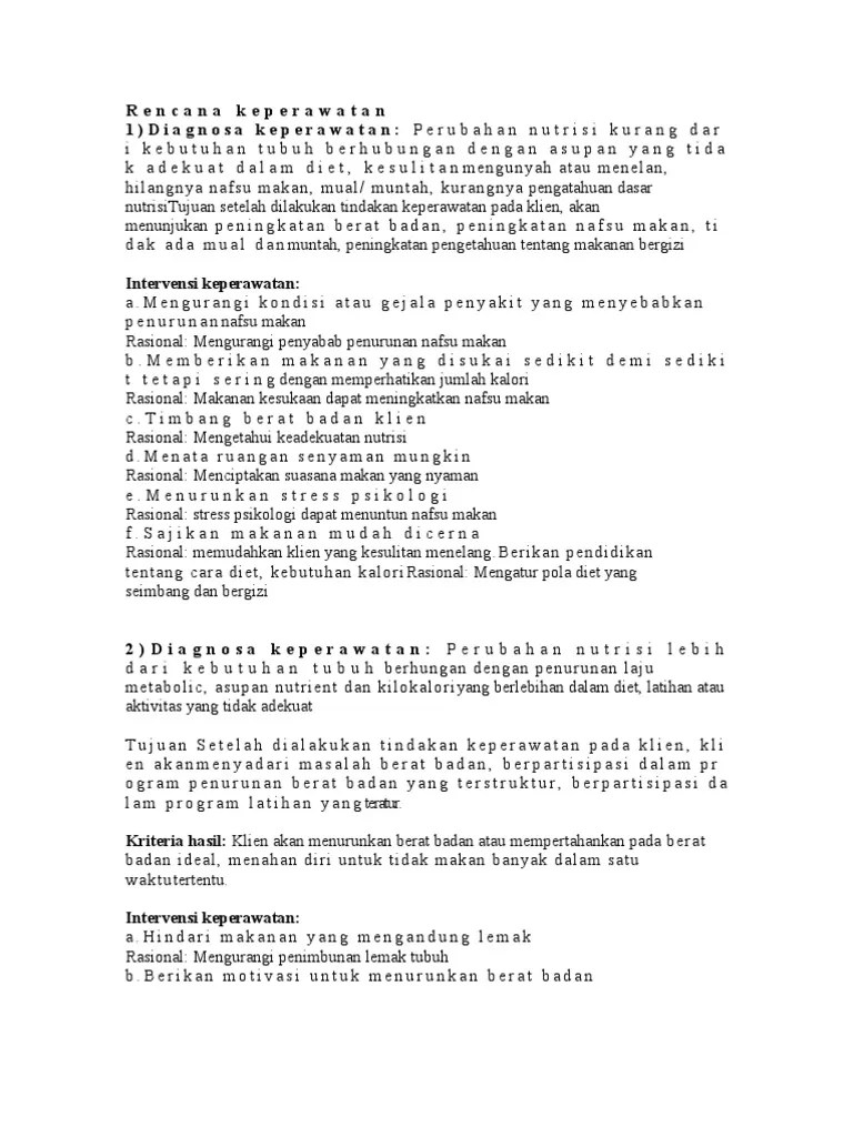 Rencana Keperawatan1 | PDF