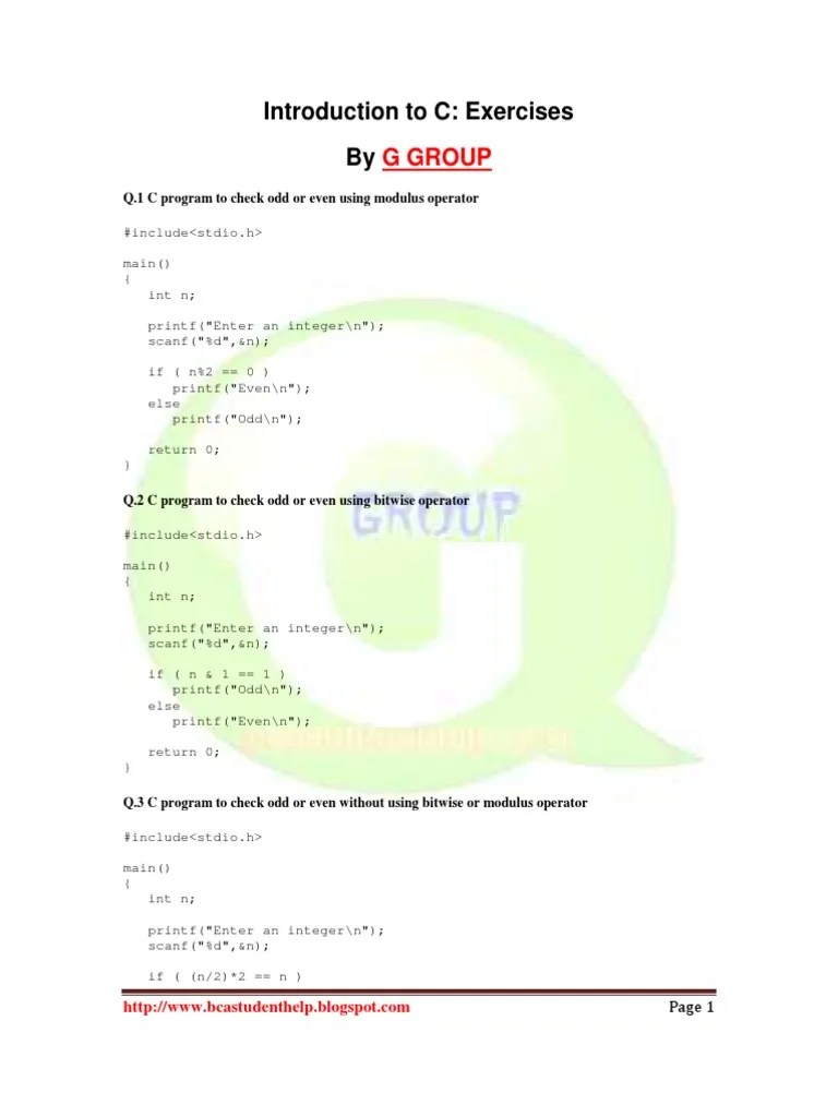 C Programming Exercises C (Programming Language) Pointer