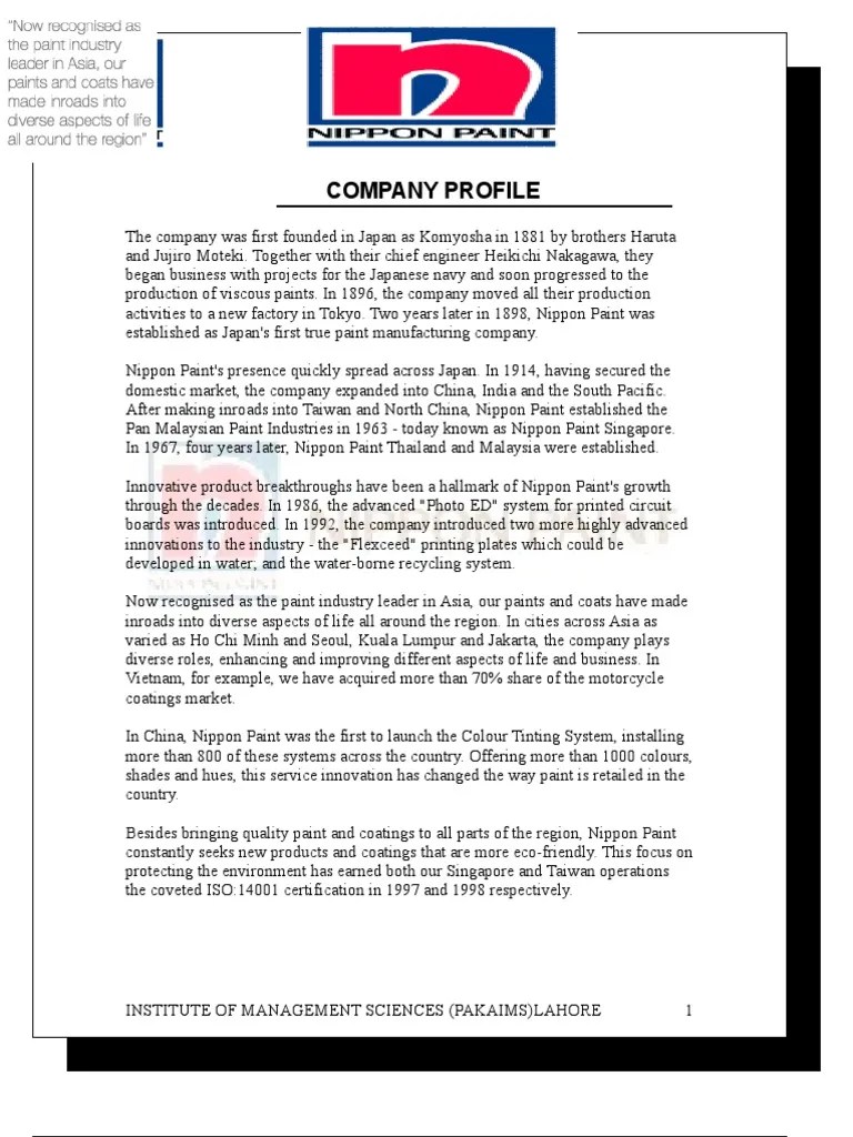 Nippon Paint Pakistan marketing Project Acrylic Paint Strategic